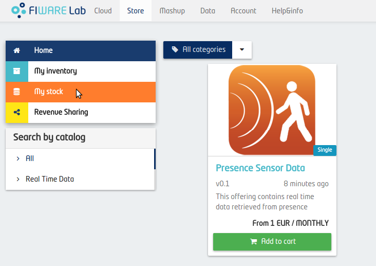 Offering Datasets Through the FIWARE Store
Interface